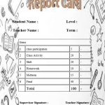 Sample of English language report card